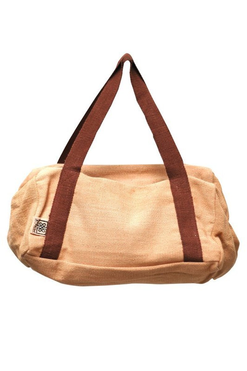 純棉手織包-great bags for light travel-米色 最後ㄧ只 - 側背包/斜孭袋 - 棉．麻 咖啡色