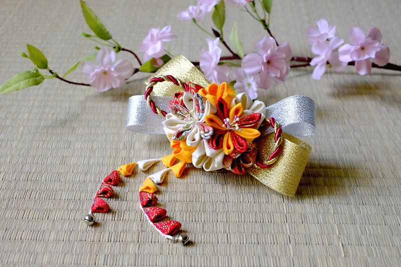 [Artichoke] つまみ fine hand made flower 簪 - day and warm sun - Hair Accessories - Other Materials Multicolor