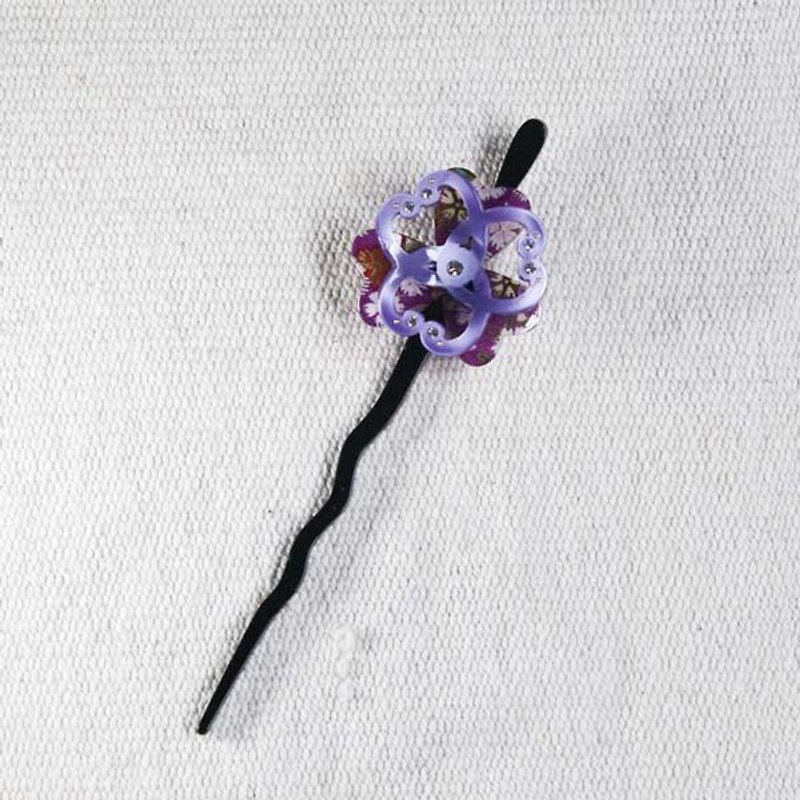 Sakura, lucky flower, hairpin, hairpin, hairpin - purple - Hair Accessories - Acrylic Purple