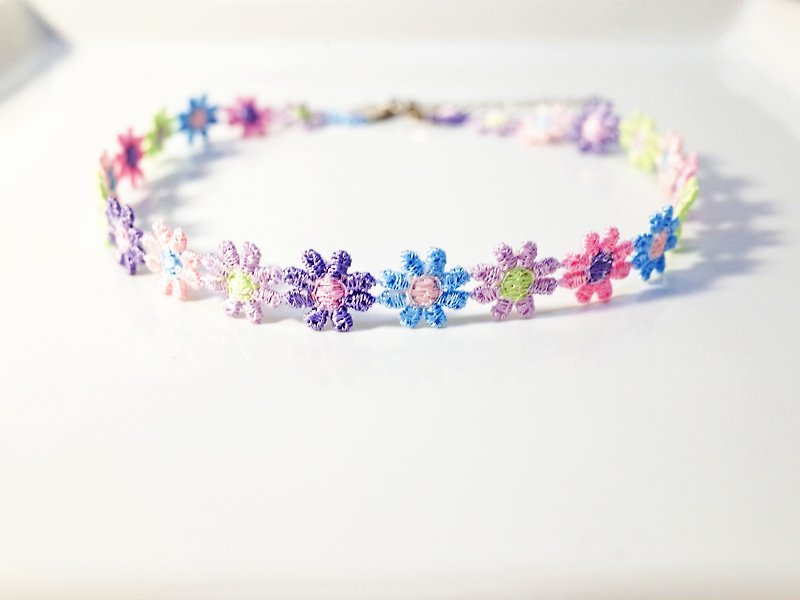 Colorful Choker , Flower Necklace - Necklaces - Other Materials Multicolor