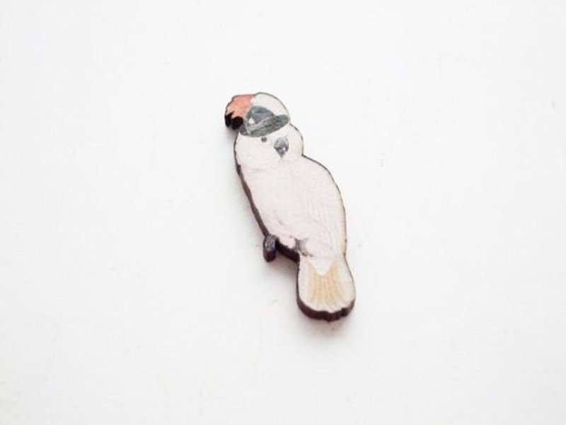 Parrot brooch / wooden brooch - Brooches - Wood White