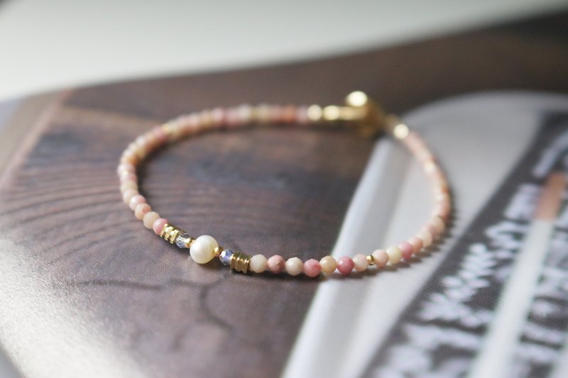 Bracelet pearl rutile-Love- - Bracelets - Gemstone Pink