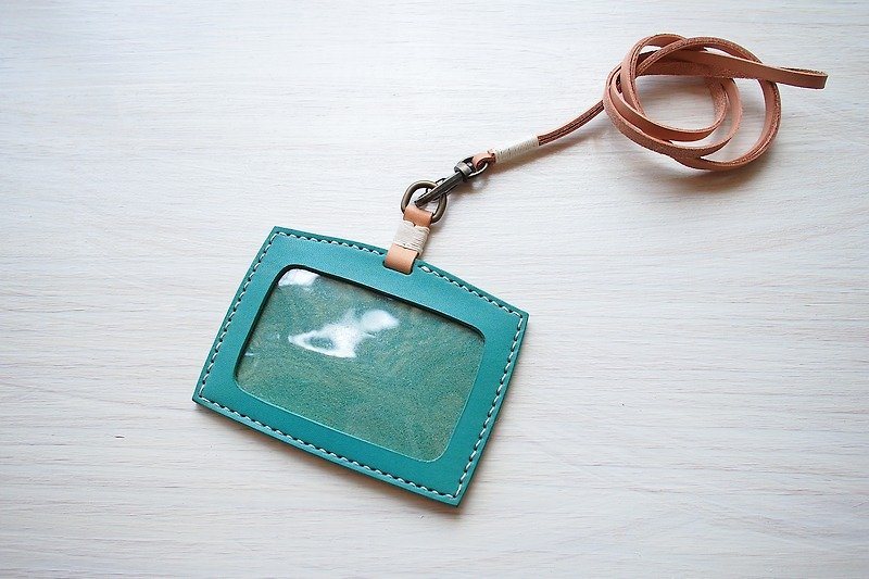 Leather badge sets of documents cyan D models - ID & Badge Holders - Genuine Leather Multicolor