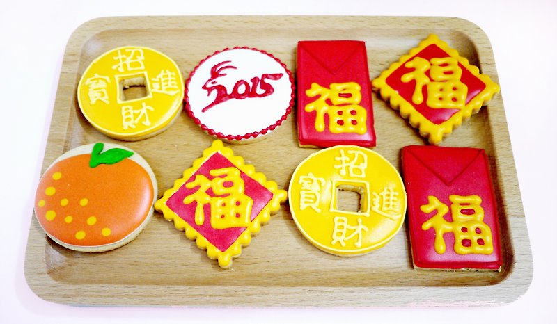 2015 New Year Pleasant frosting cookies set by anPastry - คุกกี้ - อาหารสด สีแดง