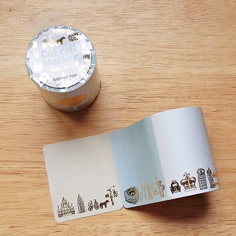 ROUND TOP charge foil sticky notes pay inactivity. [City landmarks - stamping (RT-RF-009N)] - Stickers - Paper Gold