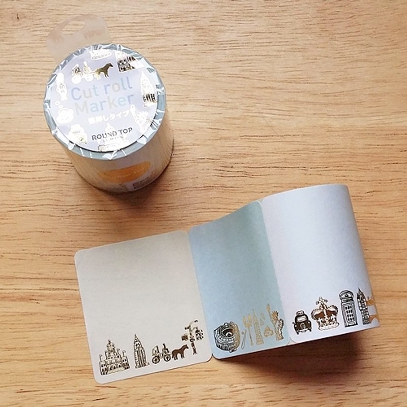 ROUND TOP charge foil sticky notes pay inactivity. [City landmarks - stamping (RT-RF-009N)] - สติกเกอร์ - กระดาษ สีทอง