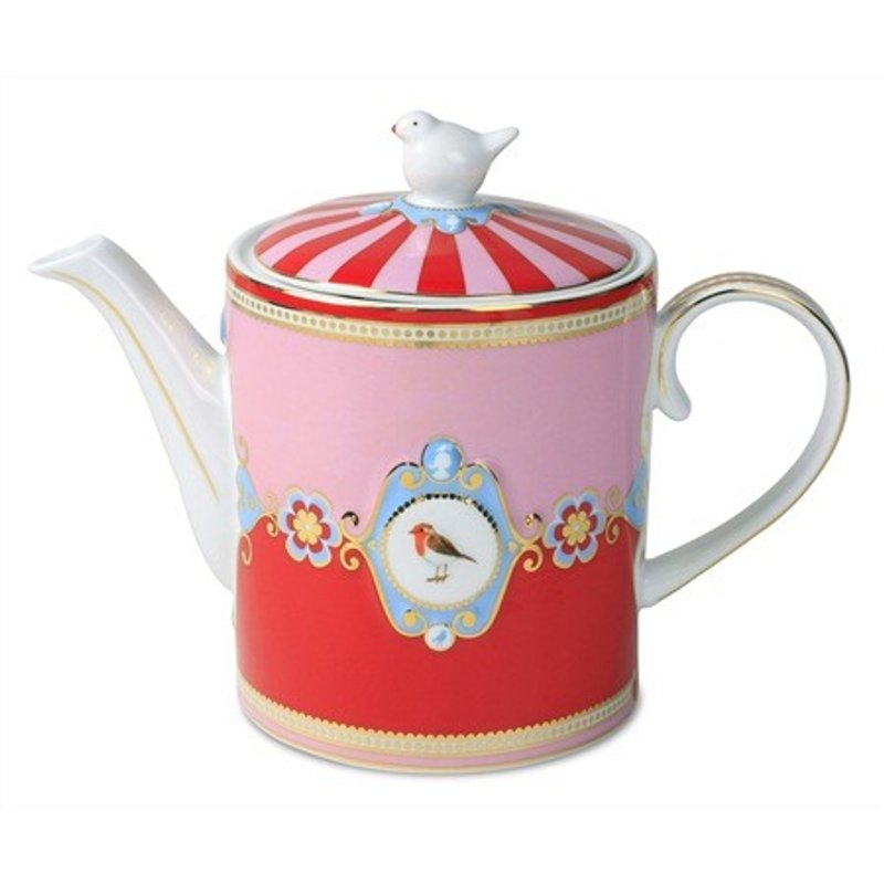 SUSS- Netherlands retro love birds red and white pattern teapot (1.3 liters) --- suitable birthday gifts / cash free transport - Teapots & Teacups - Other Materials Red