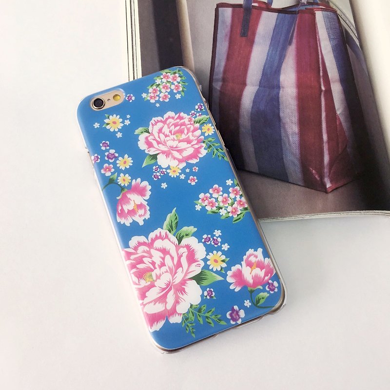Hong Kong Style Chinese Flower Blue Patten Print Soft / Hard Case for iPhone X,  iPhone 8,  iPhone 8 Plus,  iPhone 7 case, iPhone 7 Plus case, iPhone 6/6S, iPhone 6/6S Plus, Samsung Galaxy Note 7 case, Note 5 case, S7 Edge case, S7 case - เคส/ซองมือถือ - พลาสติก สีน้ำเงิน