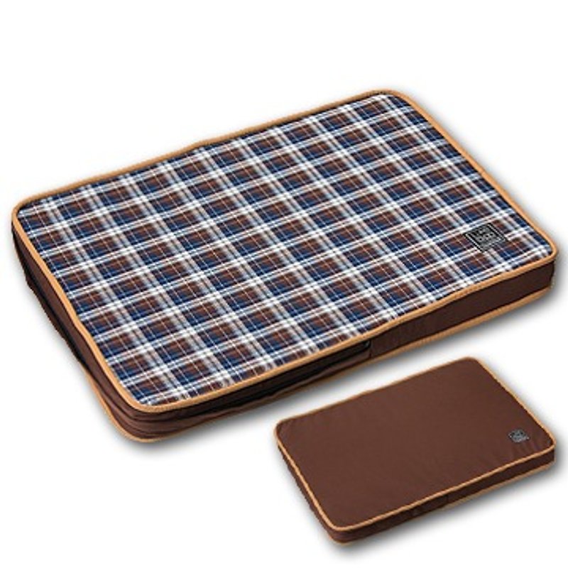 "Lifeapp" Pet pressure relief mattress M (brown plaid) W80 x D55 x H5 cm - Bedding & Cages - Paper Brown