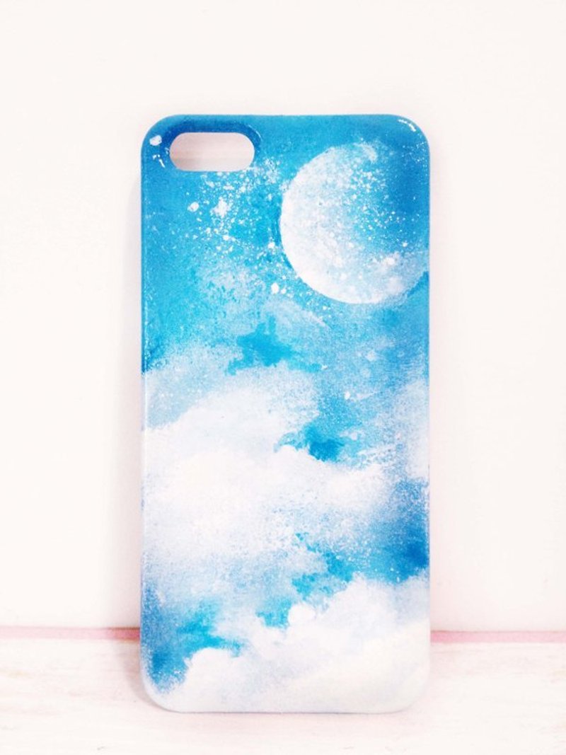 Sweet4Girls exclusive design hand-painted shell phone universe Moon Star models ○ ★ iPhone 6/5 / 5s / 4s - เคส/ซองมือถือ - วัสดุกันนำ้ 