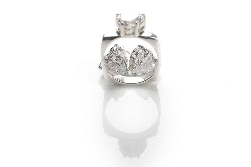 Heart Love --925 Silver Stone earrings worn formula - Earrings & Clip-ons - Gemstone 