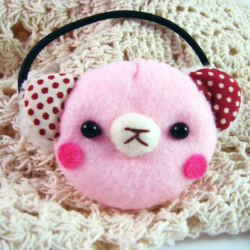 Cheerful. Bear Hair Bundle/Hairpin/Hair Accessories_Pink - เครื่องประดับผม - วัสดุอื่นๆ สึชมพู