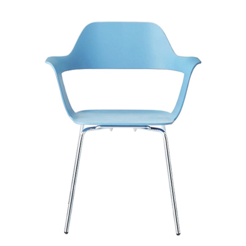 MU Mu_Four-legged Stacking Chair/Light Blue Mu (Products are only delivered to Taiwan) - เก้าอี้โซฟา - พลาสติก สีน้ำเงิน