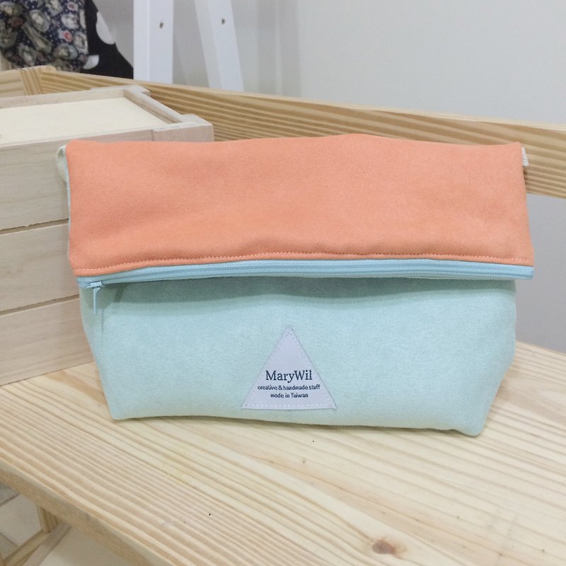 MaryWil Colorful Shoulder Bag-Orange/Turquoise Blue - กระเป๋าแมสเซนเจอร์ - กระดาษ หลากหลายสี