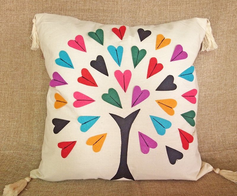 [Music] beat India Handmade pillow cover (The Giving Tree) - Pillows & Cushions - Other Materials White