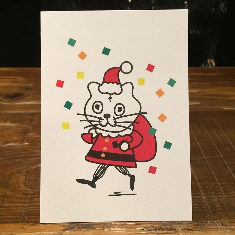 Christmas Gift Cater Postcard - การ์ด/โปสการ์ด - กระดาษ สีแดง