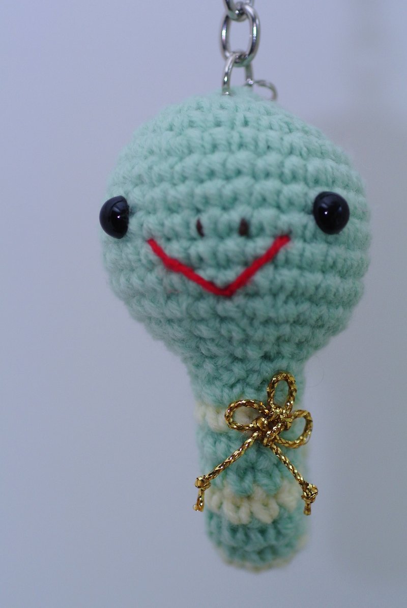 【Knitting】Chinese Zodiac Series-Snake Preface is auspicious - Keychains - Other Materials Green