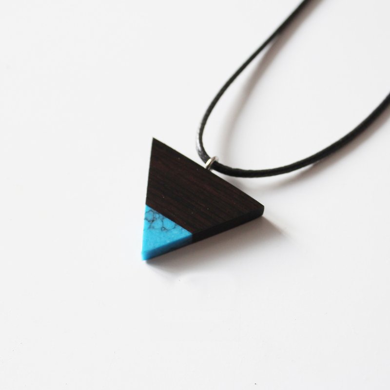 Wood Hill Ebony Blue Turquoise Triangle Necklace