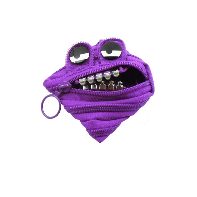 Zipit monster zipper bag steel version (small) - purple - กระเป๋าใส่เหรียญ - วัสดุอื่นๆ สีม่วง