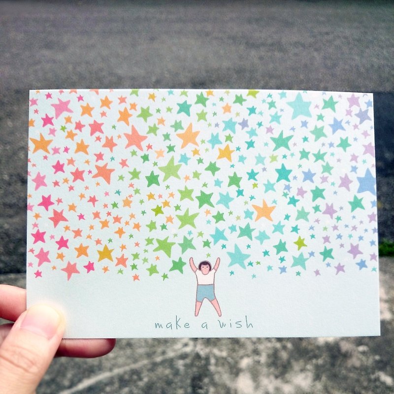 明信片-Make a Wish-彩 - 卡片/明信片 - 紙 多色