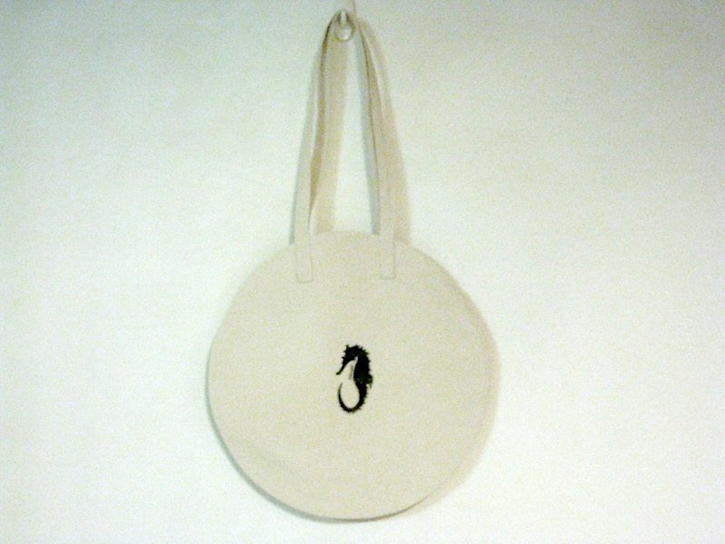 MaryWil圓形小文青環保袋-小小海馬 - その他 - その他の素材 ホワイト