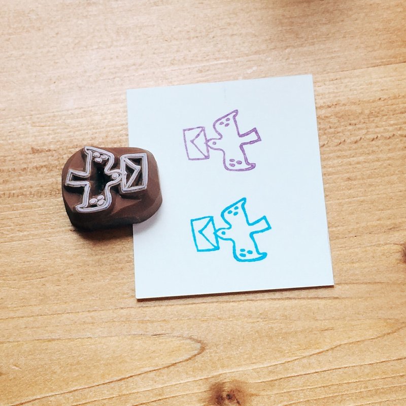 Deerday手刻章 迷你信鴿 - 印章/印台 - 橡膠 黃色