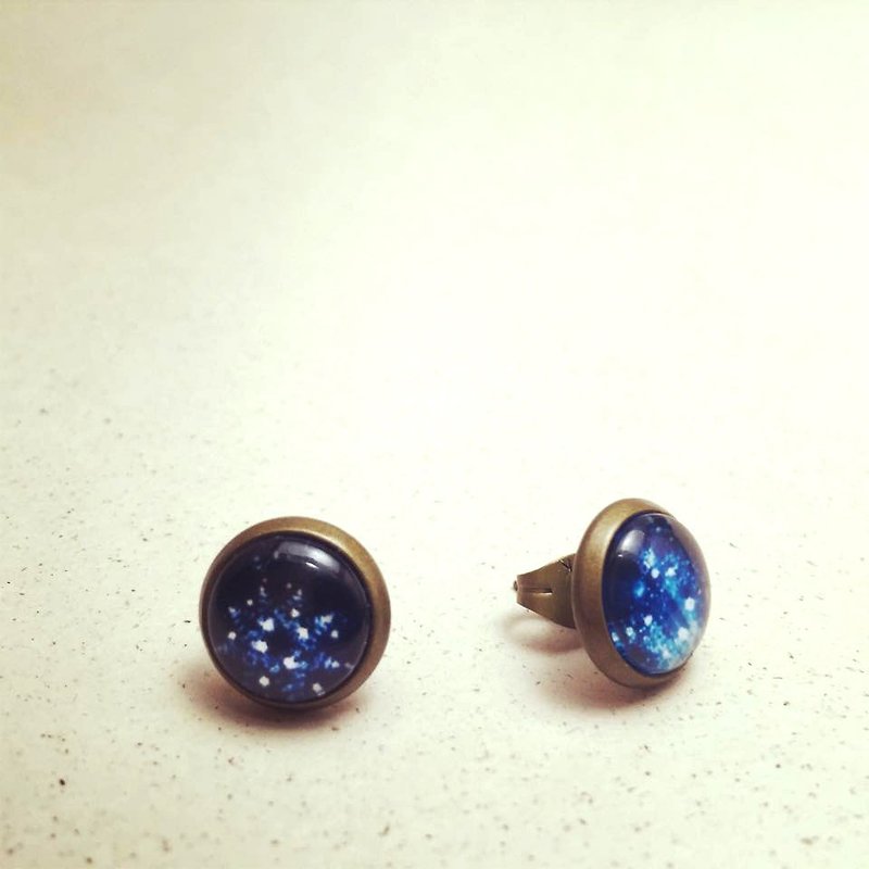 △ Bronze hand-made earrings [Christmas Series] Angel - ต่างหู - โลหะ สีน้ำเงิน