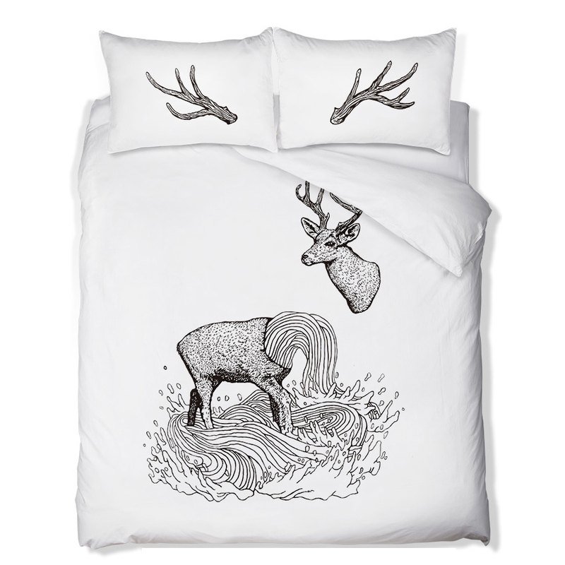 Cry Deer 魔幻鹿 標準雙人寢具3件組 - 擺飾/家飾品 - 棉．麻 
