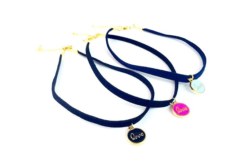 Three-color LOVE Necklace (Grants) - Necklaces - Genuine Leather Multicolor