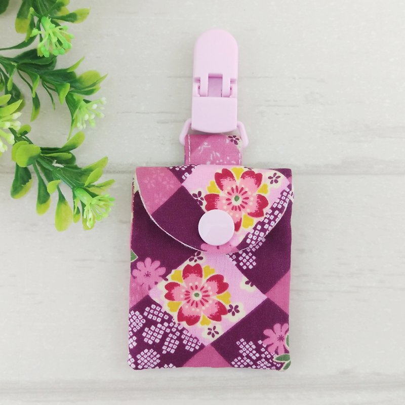 Pink and purple. Ping talisman bag (can add up to 40 embroidered names) - Omamori - Cotton & Hemp Purple