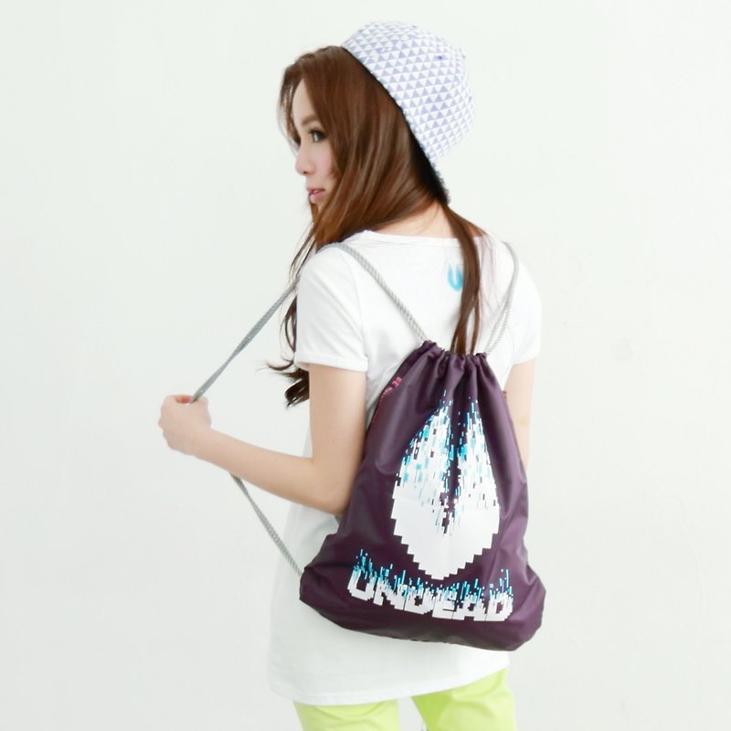 Pixel U pouch - burgundy - Drawstring Bags - Plastic Purple