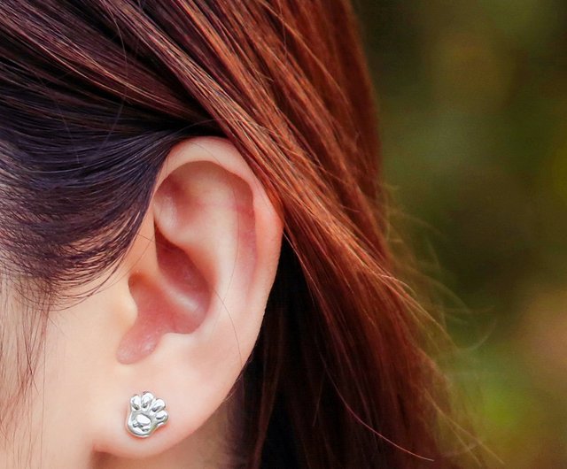 スターリングシルバー ミニ肉球プリントイヤリング ジュエリー 猫と犬の飼い主に, スターリングシルバー Sterling Silv 並行輸入品