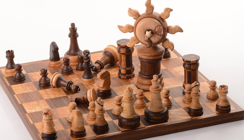 Chess. Time (Western Chess) - Items for Display - Wood Brown