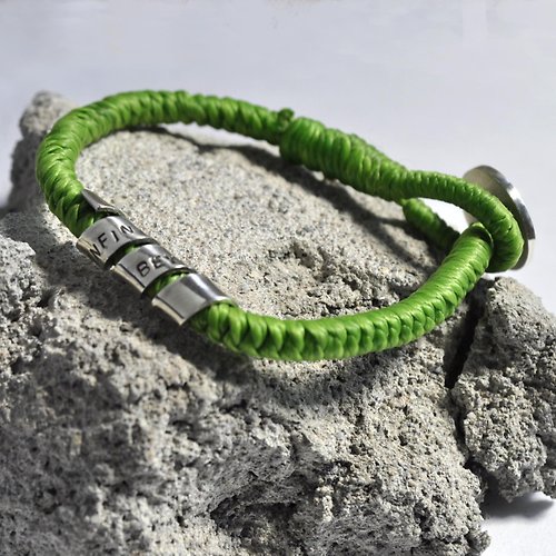 GreenRock Jewelry TO INFINITY AND BEYOND超越無限蠟線手環 925純銀