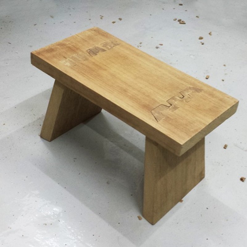 Word into tenon small stool - Wood, Bamboo & Paper - Wood Orange