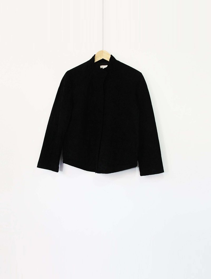 Wahr_黒の綿のコート - ジャケット - その他の素材 ブラック