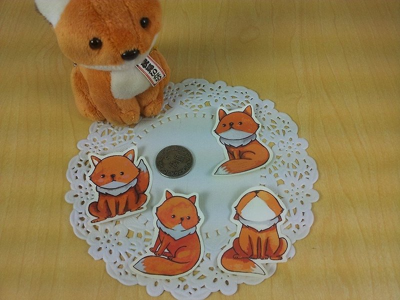Small fox stickers. - Stickers - Waterproof Material Orange