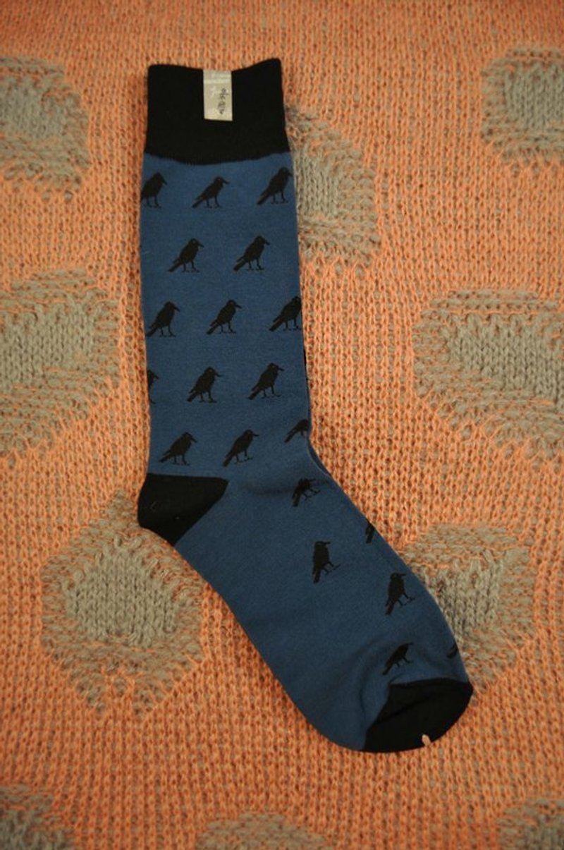 襪子總攻擊．愛鳥人士(藍黑) - Socks - Other Materials Blue