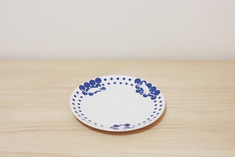 cat pattern plate - Small Plates & Saucers - Other Materials White