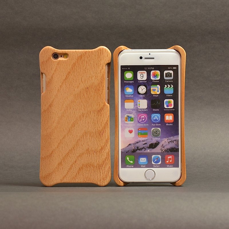 WKidea iPhone 6 / 6S 4.7インチ木製シェル_ブナ - スマホケース - 木製 オレンジ