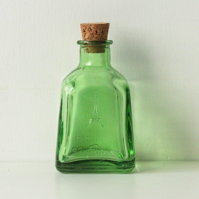 U-PICK original product life retro small square glass bottle - Tower light brown / light green - ตกแต่งต้นไม้ - แก้ว 