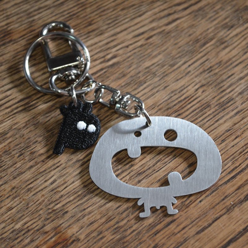 Naughty little Guy Stainless Steel Keychain Valentines - Keychains - Stainless Steel Silver