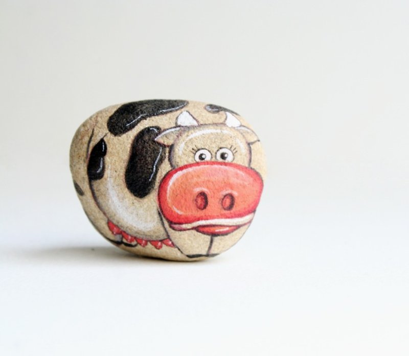 Cow (Stone painting) - Other - Waterproof Material Multicolor