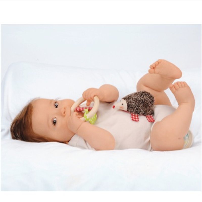 Century German brand Käthe Kruse hedgehog holding a small doll - ของเล่นเด็ก - ผ้าฝ้าย/ผ้าลินิน หลากหลายสี