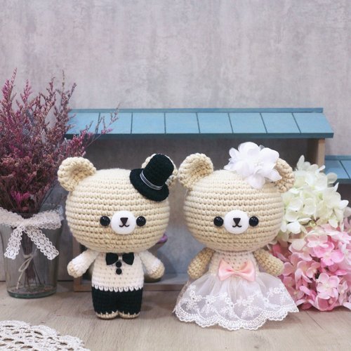 Cat tail貓尾巴 熊熊-婚禮娃娃-經典款。結婚禮物。情人節禮物