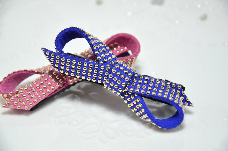 Studded leather hairpin - Hair Accessories - Other Materials Multicolor