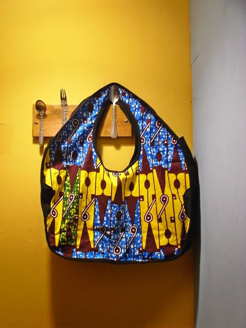 ㊕ Yang Ga African fabric soft dorsal / handbag (multicolor) - Handbags & Totes - Other Materials Multicolor