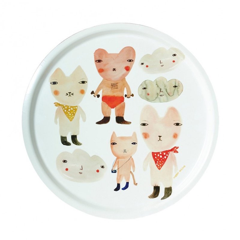 Carnival Bears Limited Hand-painted Tray | Donna Wilson - Small Plates & Saucers - Plastic White