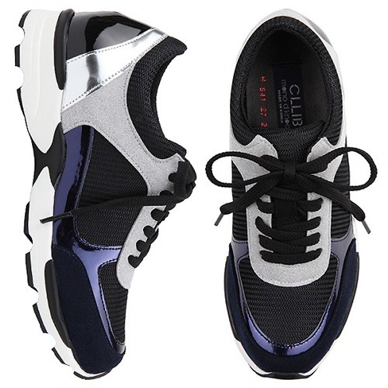 【Korean trend】SPUR sneakers HS4127 BLACK - Women's Running Shoes - Genuine Leather Black