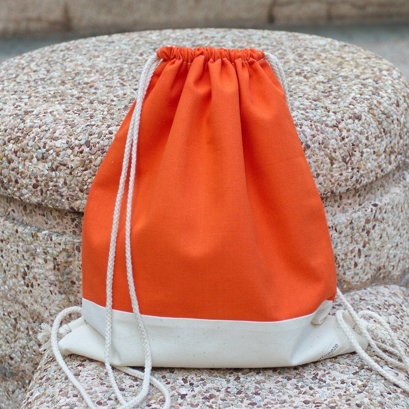 Silverbreeze~Bundle Back Backpack~Rainbow Series (Orange) (B50) - Drawstring Bags - Other Materials Orange